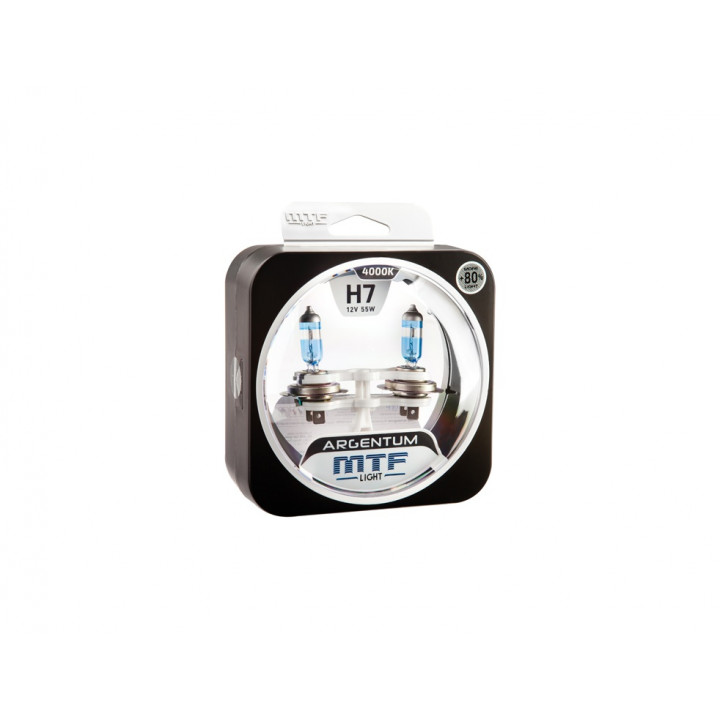 Галогенные автолампы серия ARGENTUM +80% H7, 12V, 35W, комплект 2 шт